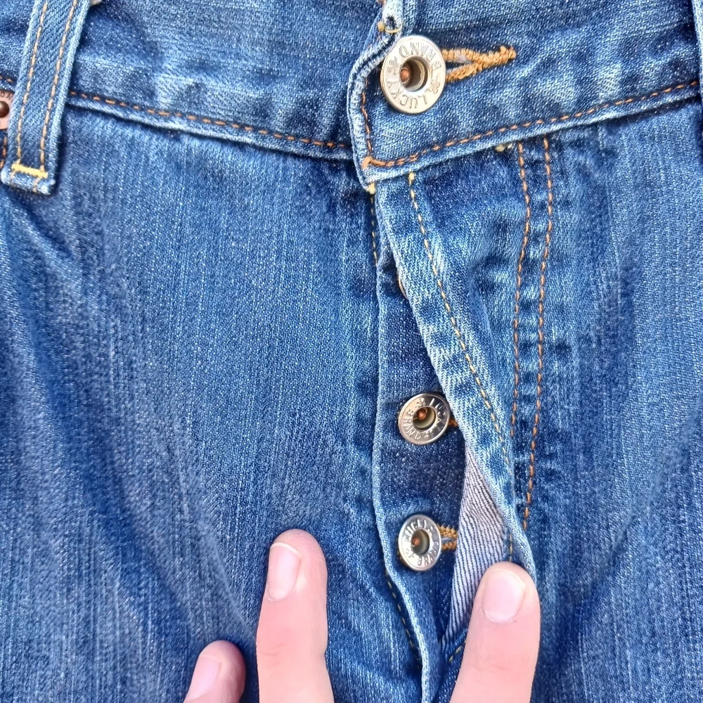 Vintage Lucky Brand Dungarees American Classic Mens Size 34x32 Blue Denim Cotton